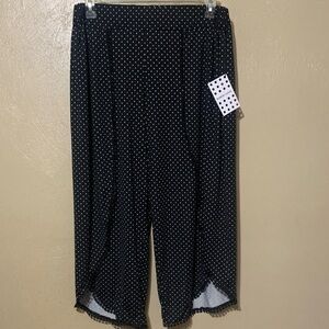 29. Robert Louis XL Black White Polka Dot Capri Swimsuit Cover Up Pants NWT
